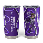 Hobart Hurricanes Tumbler Cup Aboriginal Dot Art Purple White - Tribal Wave Pattern