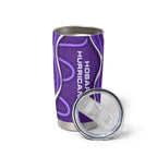 Hobart Hurricanes Tumbler Cup Aboriginal Dot Art Purple White - Tribal Wave Pattern