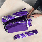 Hobart Hurricanes Umbrella Aboriginal Dot Art Purple White - Tribal Wave Pattern