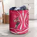 Melbourne Renegades Laundry Basket Aboriginal Dot Art Red White - Tribal Wave Pattern