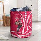 Melbourne Renegades Laundry Basket Aboriginal Dot Art Red White - Tribal Wave Pattern