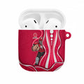 Melbourne Renegades AirPods Case Aboriginal Dot Art Red White - Tribal Wave Pattern