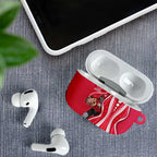 Melbourne Renegades AirPods Case Aboriginal Dot Art Red White - Tribal Wave Pattern