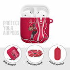 Melbourne Renegades AirPods Case Aboriginal Dot Art Red White - Tribal Wave Pattern