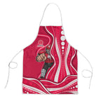 Melbourne Renegades Apron Aboriginal Dot Art Red White - Tribal Wave Pattern
