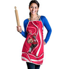 Melbourne Renegades Apron Aboriginal Dot Art Red White - Tribal Wave Pattern