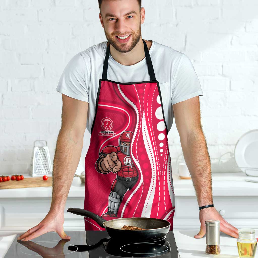 Melbourne Renegades Apron Aboriginal Dot Art Red White - Tribal Wave Pattern