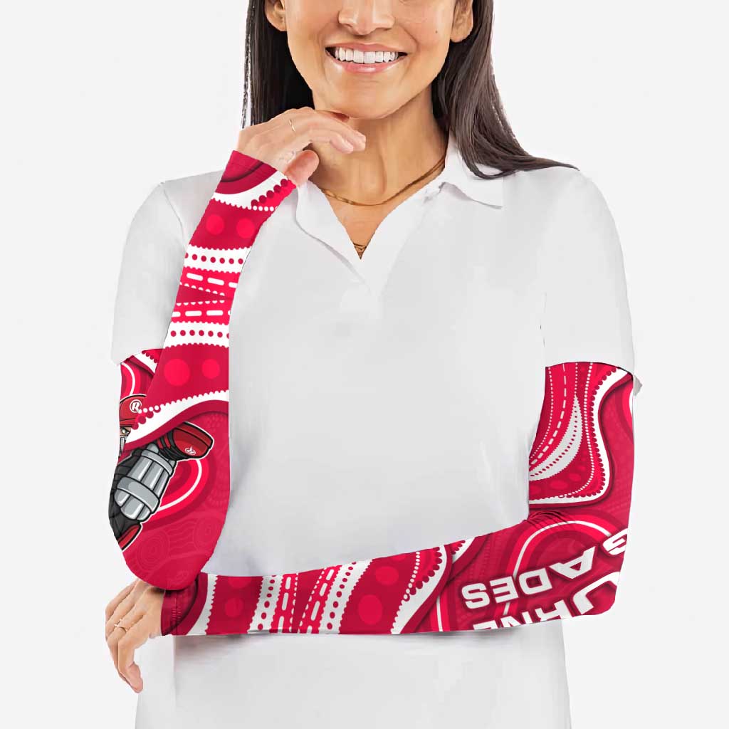 Melbourne Renegades Arm Sleeves Aboriginal Dot Art Red White - Tribal Wave Pattern