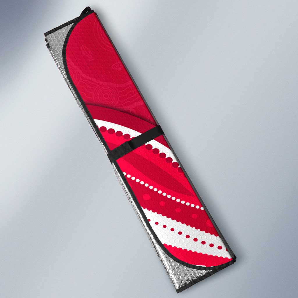 Melbourne Renegades Auto Sun Shade Aboriginal Dot Art Red White - Tribal Wave Pattern