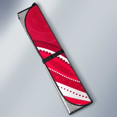 Melbourne Renegades Auto Sun Shade Aboriginal Dot Art Red White - Tribal Wave Pattern