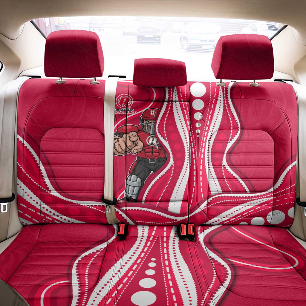 Melbourne Renegades Back Car Seat Cover Aboriginal Dot Art Red White - Tribal Wave Pattern