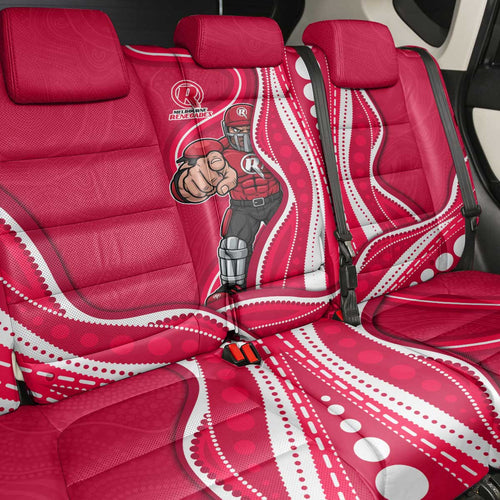 Melbourne Renegades Back Car Seat Cover Aboriginal Dot Art Red White - Tribal Wave Pattern