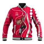 Melbourne Renegades Baseball Jacket Aboriginal Dot Art Red White - Tribal Wave Pattern
