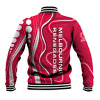 Melbourne Renegades Baseball Jacket Aboriginal Dot Art Red White - Tribal Wave Pattern