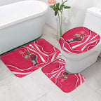 Melbourne Renegades Bathroom Set Aboriginal Dot Art Red White - Tribal Wave Pattern