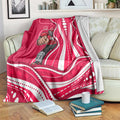 Melbourne Renegades Blanket Aboriginal Dot Art Red White - Tribal Wave Pattern