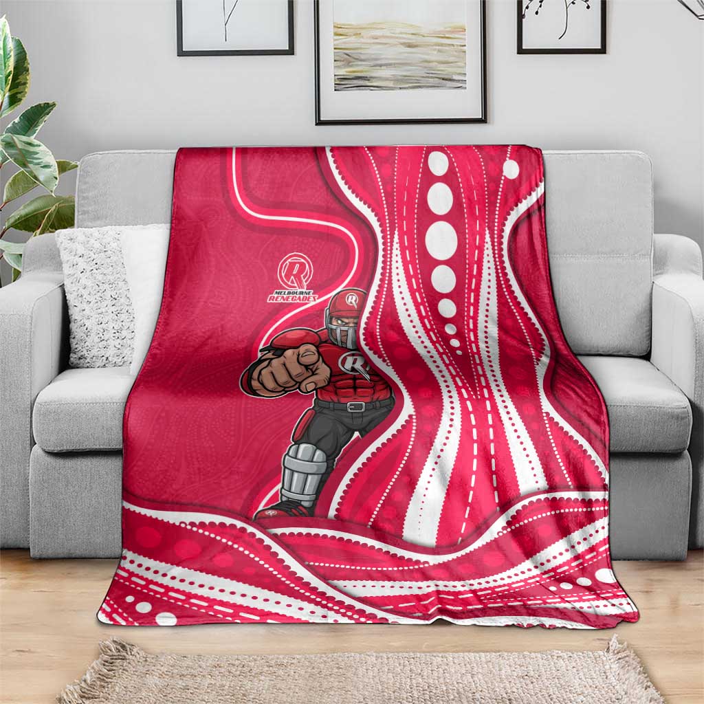 Melbourne Renegades Blanket Aboriginal Dot Art Red White - Tribal Wave Pattern