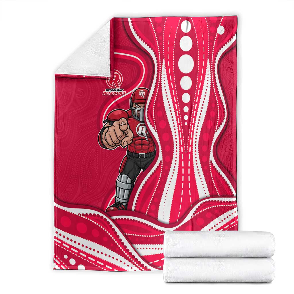 Melbourne Renegades Blanket Aboriginal Dot Art Red White - Tribal Wave Pattern