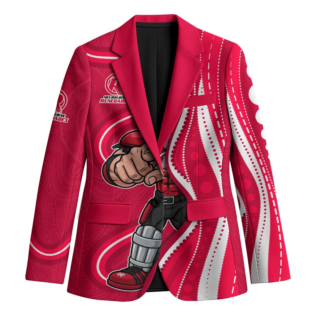 Melbourne Renegades Blazer Aboriginal Dot Art Red White - Tribal Wave Pattern