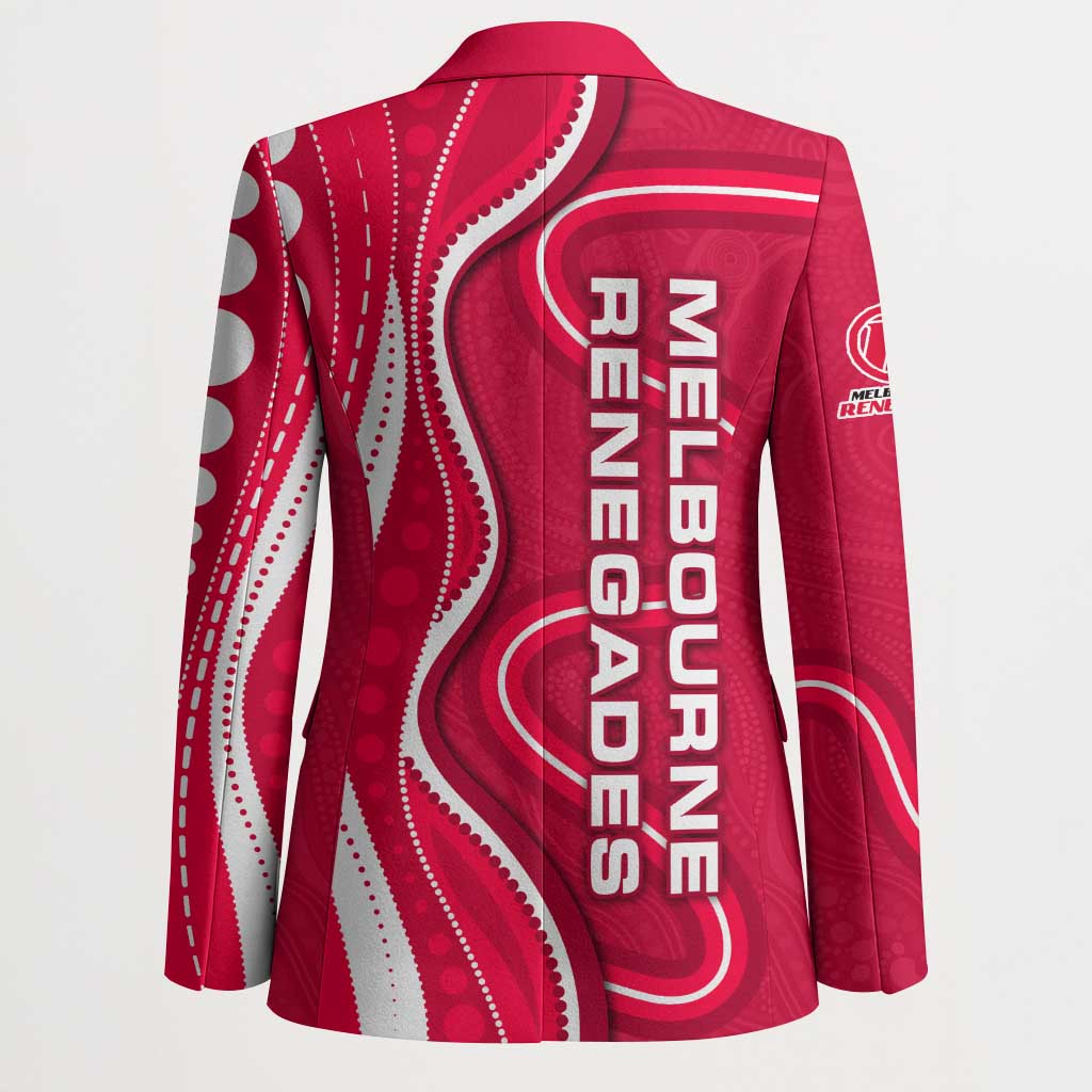 Melbourne Renegades Blazer Aboriginal Dot Art Red White - Tribal Wave Pattern