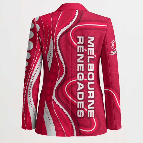 Melbourne Renegades Blazer Aboriginal Dot Art Red White - Tribal Wave Pattern