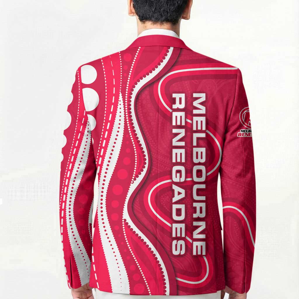 Melbourne Renegades Blazer Aboriginal Dot Art Red White - Tribal Wave Pattern