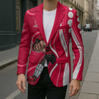 Melbourne Renegades Blazer Aboriginal Dot Art Red White - Tribal Wave Pattern