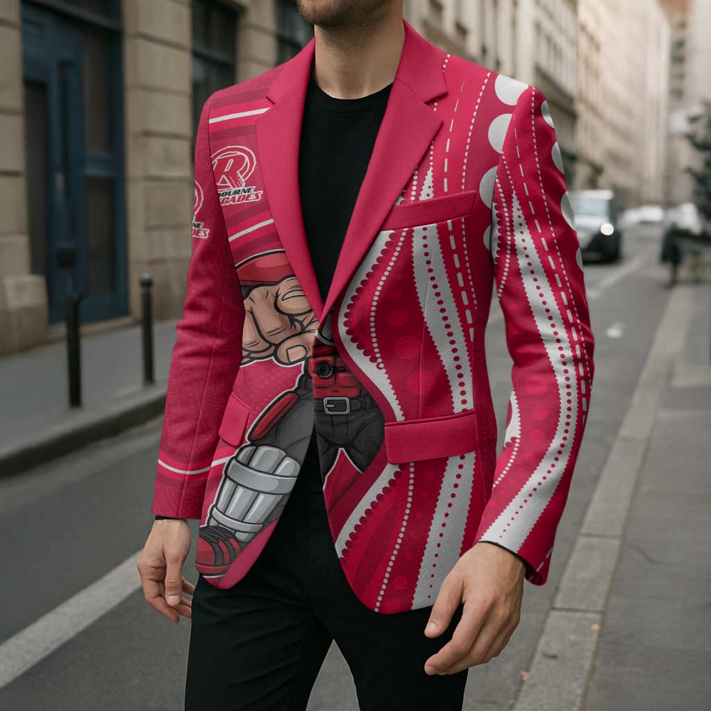 Melbourne Renegades Blazer Aboriginal Dot Art Red White - Tribal Wave Pattern
