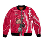 Melbourne Renegades Bomber Jacket Aboriginal Dot Art Red White - Tribal Wave Pattern