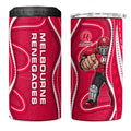 Melbourne Renegades 4 in 1 Can Cooler Tumbler Aboriginal Dot Art Red White - Tribal Wave Pattern