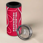 Melbourne Renegades 4 in 1 Can Cooler Tumbler Aboriginal Dot Art Red White - Tribal Wave Pattern