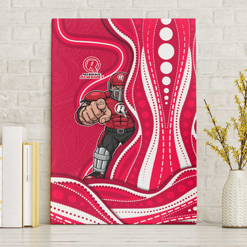Melbourne Renegades Canvas Wall Art Aboriginal Dot Art Red White - Tribal Wave Pattern
