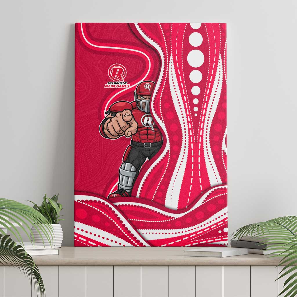 Melbourne Renegades Canvas Wall Art Aboriginal Dot Art Red White - Tribal Wave Pattern