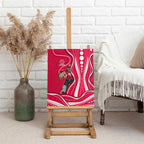Melbourne Renegades Canvas Wall Art Aboriginal Dot Art Red White - Tribal Wave Pattern