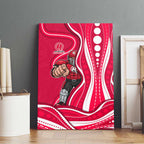 Melbourne Renegades Canvas Wall Art Aboriginal Dot Art Red White - Tribal Wave Pattern