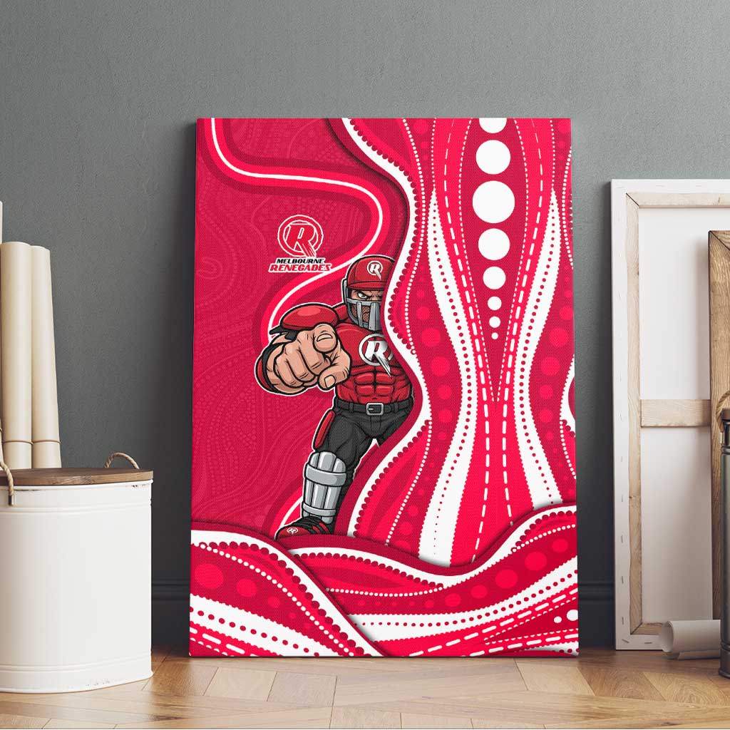 Melbourne Renegades Canvas Wall Art Aboriginal Dot Art Red White - Tribal Wave Pattern
