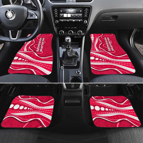 Melbourne Renegades Car Mats Aboriginal Dot Art Red White - Tribal Wave Pattern