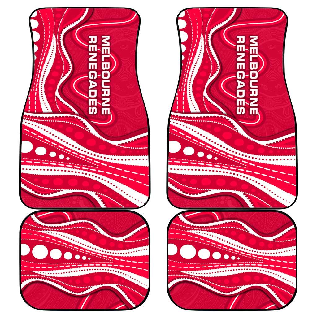 Melbourne Renegades Car Mats Aboriginal Dot Art Red White - Tribal Wave Pattern