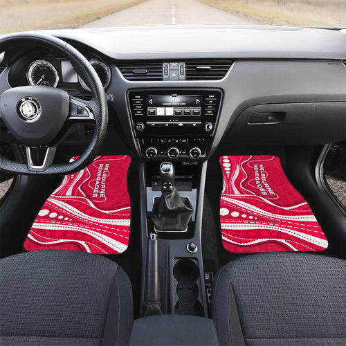 Melbourne Renegades Car Mats Aboriginal Dot Art Red White - Tribal Wave Pattern