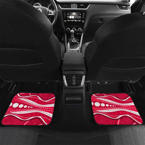 Melbourne Renegades Car Mats Aboriginal Dot Art Red White - Tribal Wave Pattern