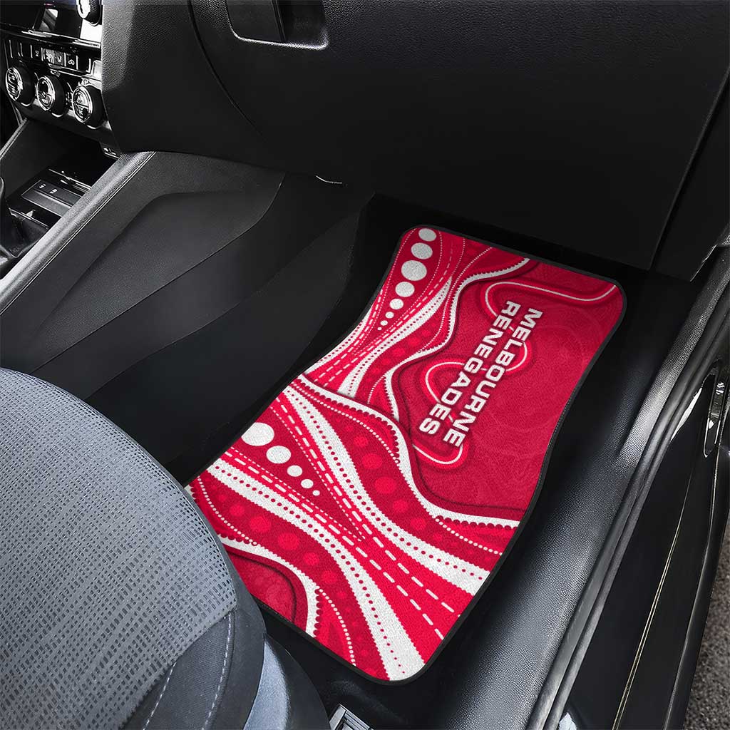 Melbourne Renegades Car Mats Aboriginal Dot Art Red White - Tribal Wave Pattern