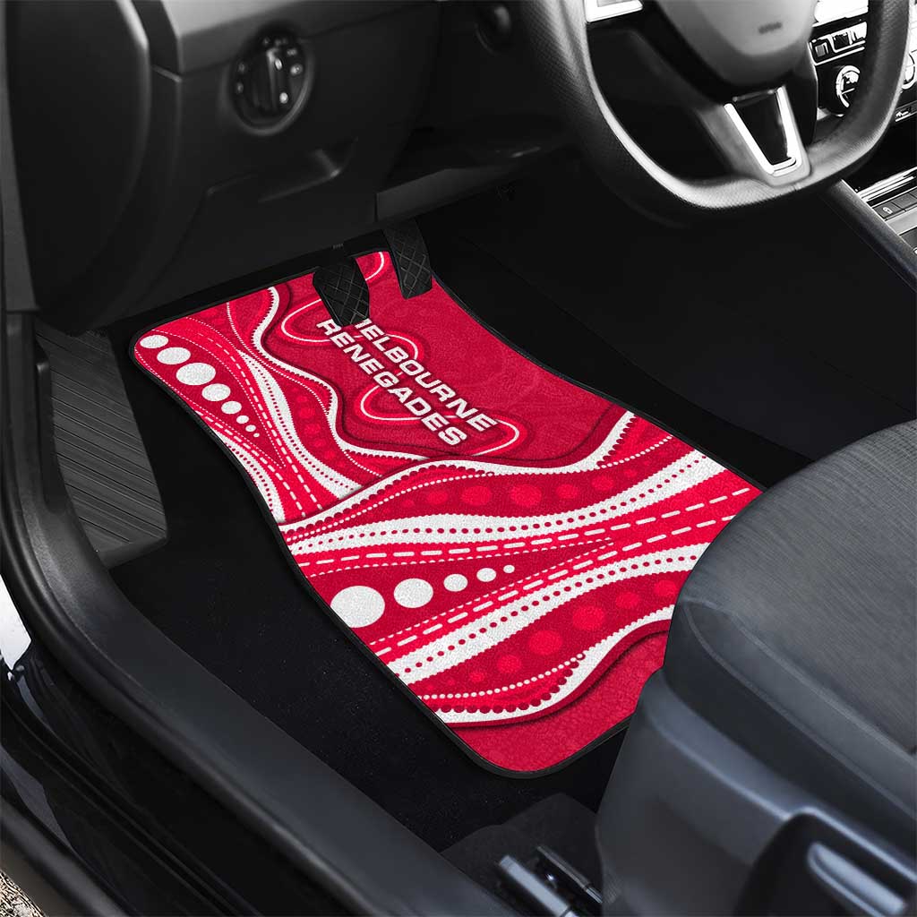 Melbourne Renegades Car Mats Aboriginal Dot Art Red White - Tribal Wave Pattern