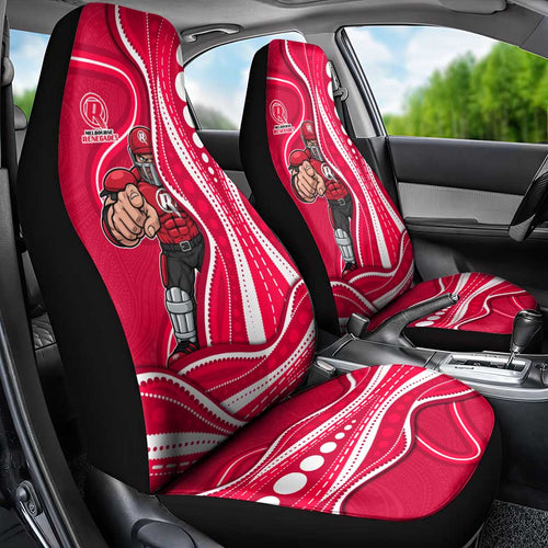 Melbourne Renegades Car Seat Cover Aboriginal Dot Art Red White - Tribal Wave Pattern
