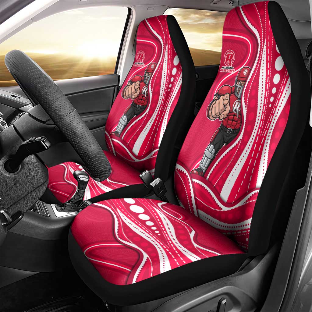 Melbourne Renegades Car Seat Cover Aboriginal Dot Art Red White - Tribal Wave Pattern