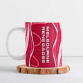 Melbourne Renegades Ceramic Mug Aboriginal Dot Art Red White - Tribal Wave Pattern
