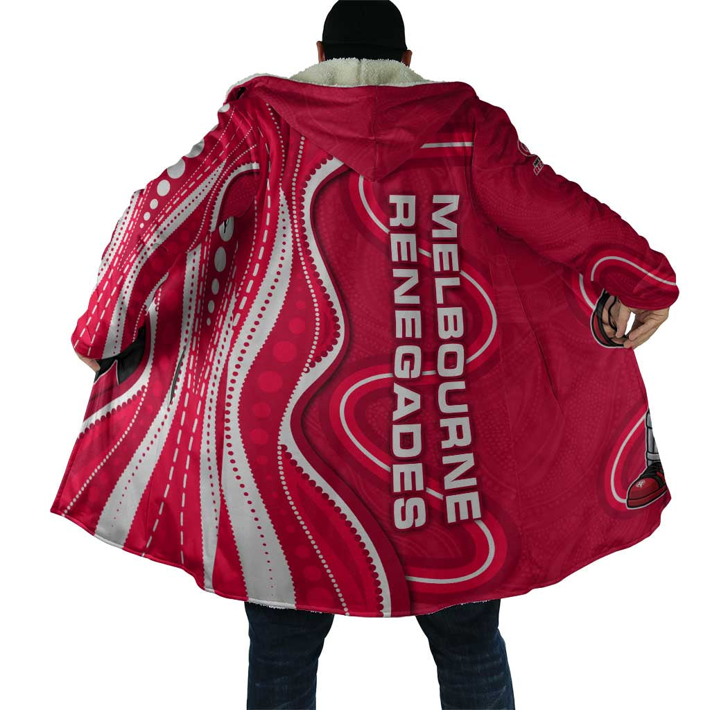 Melbourne Renegades Cloak Aboriginal Dot Art Red White - Tribal Wave Pattern