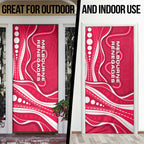 Melbourne Renegades Door Cover Aboriginal Dot Art Red White - Tribal Wave Pattern