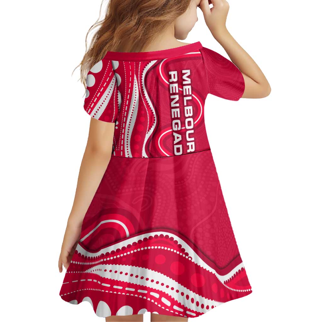 Melbourne Renegades Family Matching Off The Shoulder Long Sleeve Dress and Hawaiian Shirt Aboriginal Dot Art Red White - Tribal Wave Pattern
