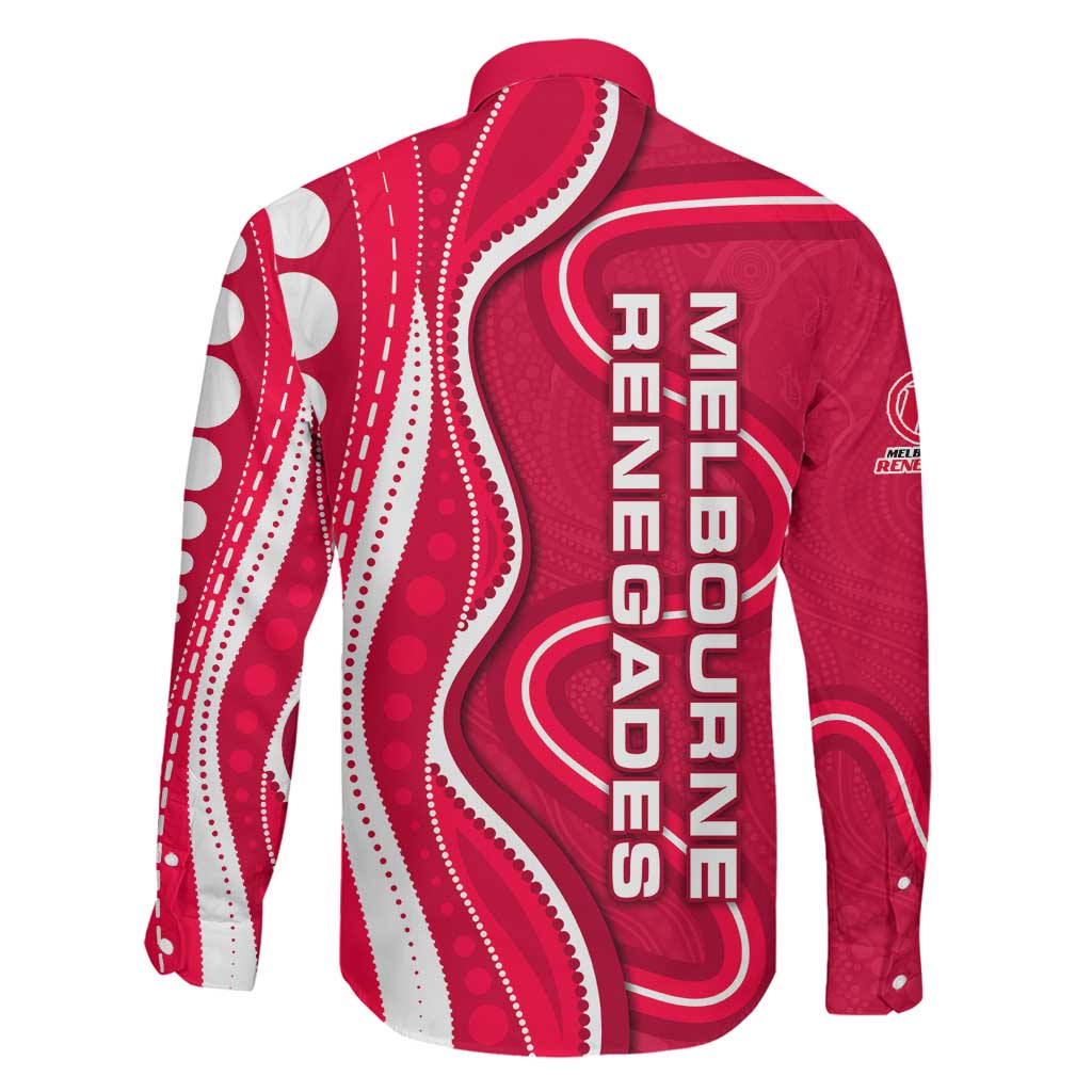 Melbourne Renegades Family Matching Off Shoulder Short Dress and Hawaiian Shirt Aboriginal Dot Art Red White - Tribal Wave Pattern