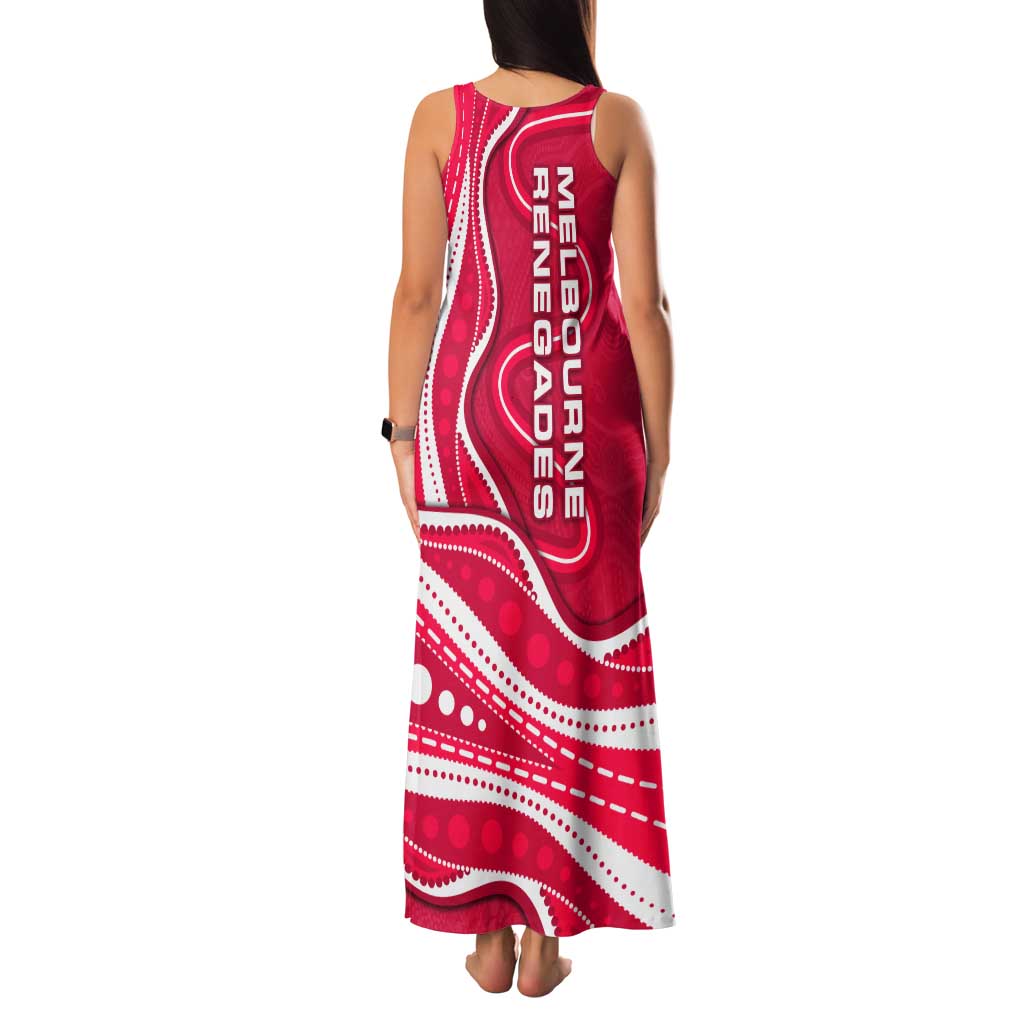 Melbourne Renegades Family Matching Tank Maxi Dress and Hawaiian Shirt Aboriginal Dot Art Red White - Tribal Wave Pattern